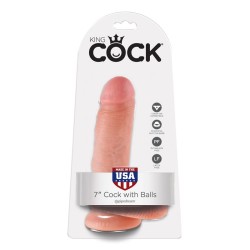 King Cock Pene con Testículos de 7 - Color Natural