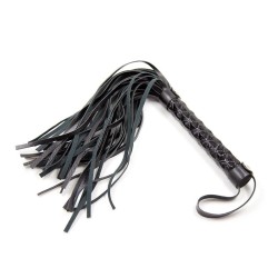 Flogger Patrón de Diamante y Mango de Metal 39 cm Negro