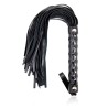 Flogger Patrón de Diamante y Mango de Metal 39 cm Negro