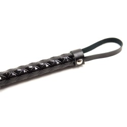 Flogger Patrón de Diamante y Mango de Metal 39 cm Negro