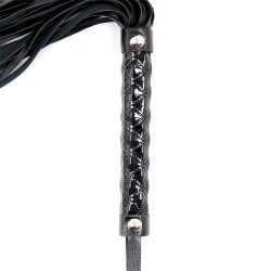 Flogger Patrón de Diamante y Mango de Metal 39 cm Negro