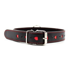 Collar con Cadena de Metal Negro/Rojo