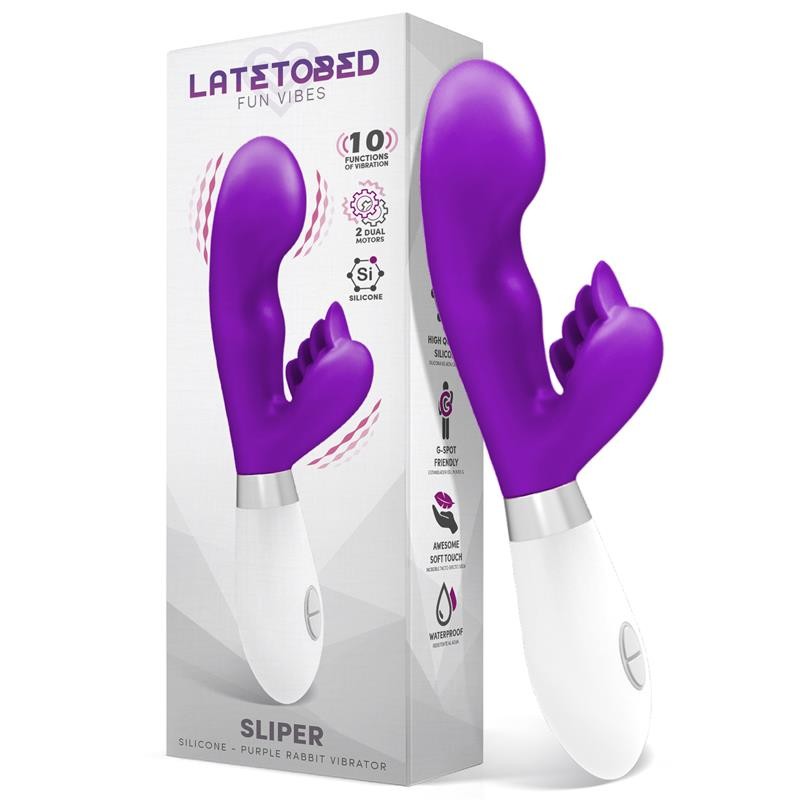 Sliper Vibrador Conejito Silicona Púrpura