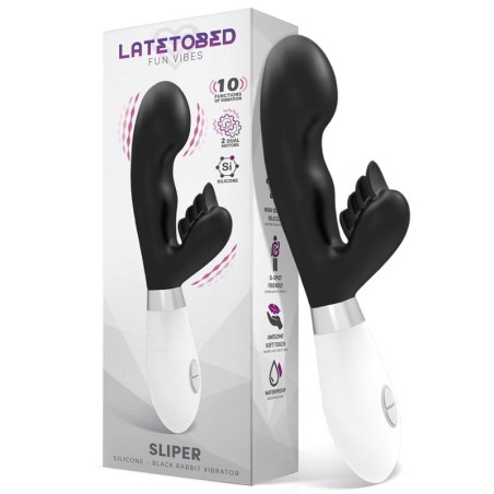 Sliper Vibrador Conejito Silicona Negro