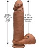 Dildo Dual Density Perfect D y Testículos 8 Caramelo