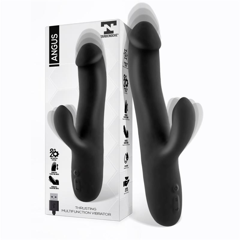 Angus Vibrador con Función de Movimiento Thrusting 2 Motores Silicona USB