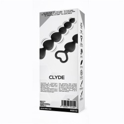 Clyde Plug Anal con Bolas con Aro de Fácil Extracción Silicona Negro