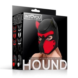 Hound Máscara de Perro Neopreno Hocico Extraíble Negro/Rojo Talla Única