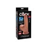 Dildo Triple Densidad Testículos Oscilantes 7 Caramelo