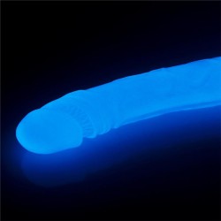 Dildo Doble Lumino 14.5 Luz Azul