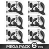 Pack de 6 Brett Masajeador Prostático Control Remoto USB Silicona