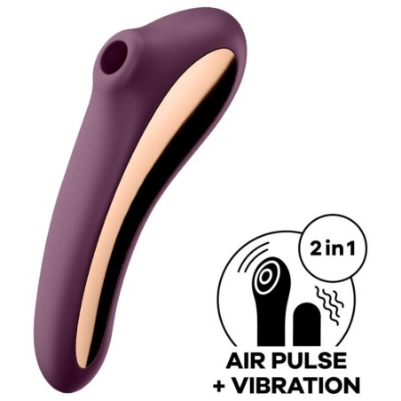 Dual Kiss Succionador y Vibrador 2 en 1 Rojo Vino