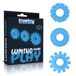 Lumino Play Set 3 Anillos para el Pene Luz Azul