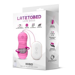 Hiibo Huevo Vibrador con Rotación Control Remoto USB Silicona Rosa