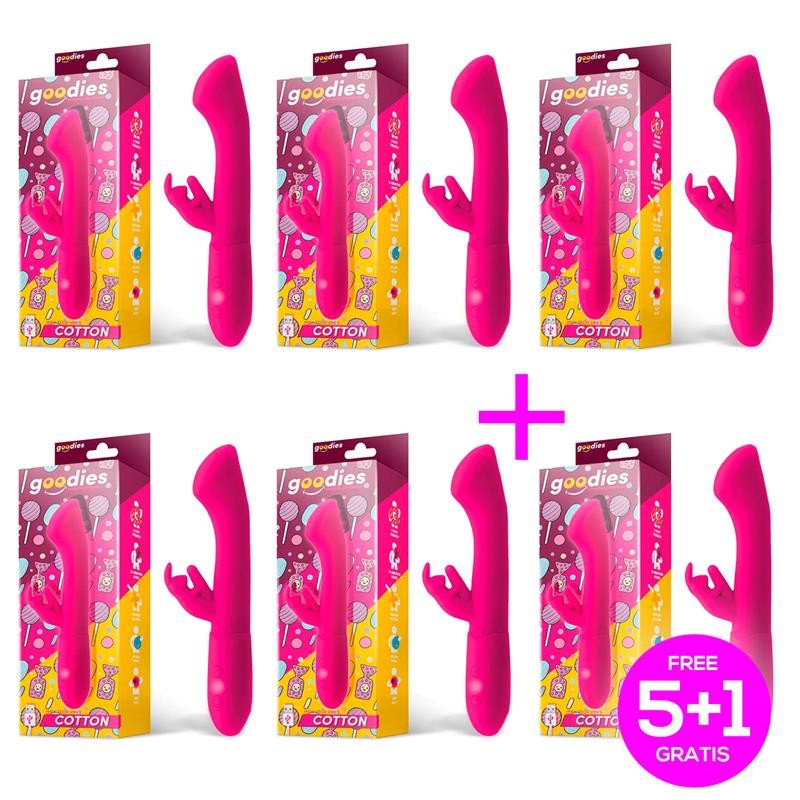 Pack 5+1 Cotton Vibrador Punto G y Conejito USB Silicona