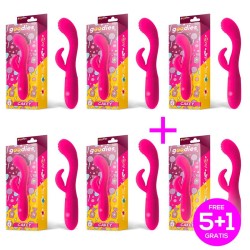 Pack 5+1 Cakey Vibrador Punto G y Conejito Silicona