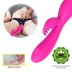 Conejito Vibrador Magic Stick con Pulsación Fucsia