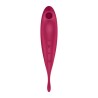 Twirling Pro Succionador y Vibrador APP Satisfyer Connect Dark Red