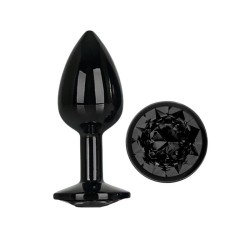 Blackgem Plug Anal Metálico con Joya Talla S Negro