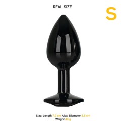 Blackgem Plug Anal Metálico con Joya Talla S Negro