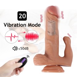 Brody Dildo con 20 Modos de Vibración y Estimulador de Clítoris