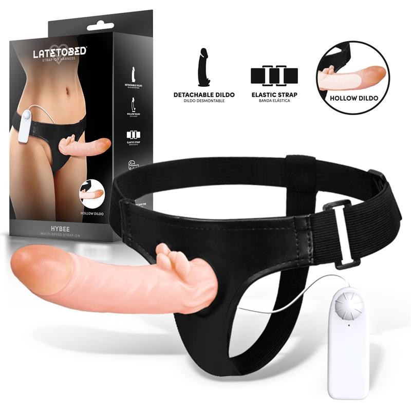 Hybee Dildo con Dildo Realista Hueco y Vibración con Control Remoto