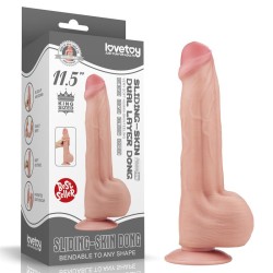 Dildo Dual Layer Piel Retractil 11.5