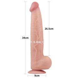 Dildo Dual Layer Piel Retractil 13.5