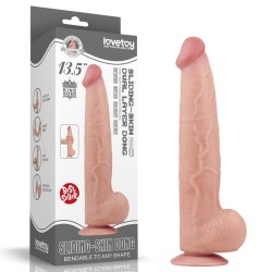 Dildo Dual Layer Piel Retractil 13.5