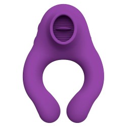 Fenda Anillo Vibrador con Lengua Estimulador y Control Remoto 3 Motores USB Magnético