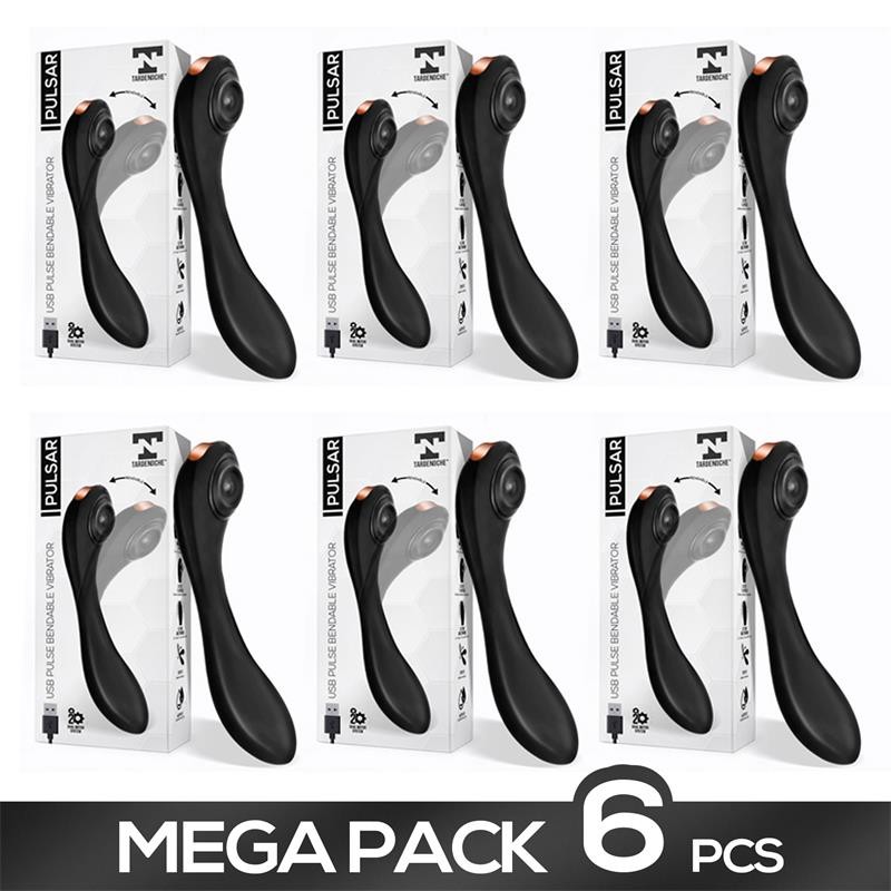 Pack de 6 Pulsar Vibrador con Pulsacion y Esqueleto Articulado Silicona