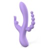 Lindsay Vibrador con Cadena Anal Silicona Líquida Unibody Flexible 2 Motores