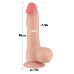 Dildo Dual Layer Piel Deslizante 8