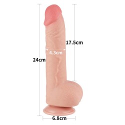 Dildo Dual Density Piel Deslizante 9.5