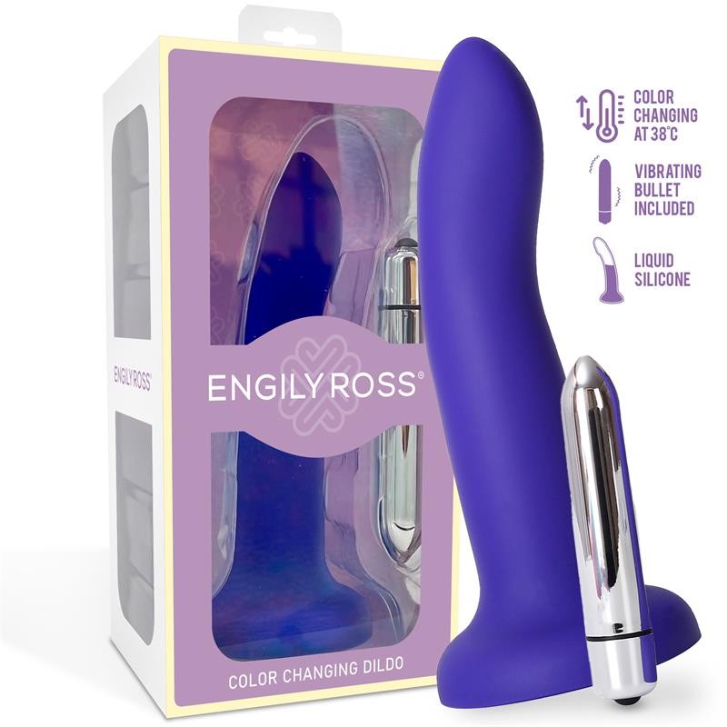 Dildo que Cambia de Color Púrpura a Rosa Talla S 14 cm