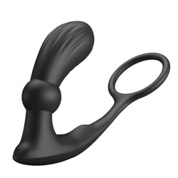 Warren Plug Anal y Anillo para el Pene con Vibración y Pulsación a Control Remoto