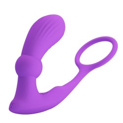 Warren Plug Anal y Anillo para el Pene con Vibración y Pulsación a Control Remoto