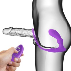 Warren Plug Anal y Anillo para el Pene con Vibración y Pulsación a Control Remoto