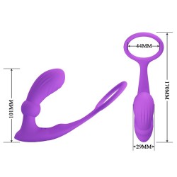 Warren Plug Anal y Anillo para el Pene con Vibración y Pulsación a Control Remoto