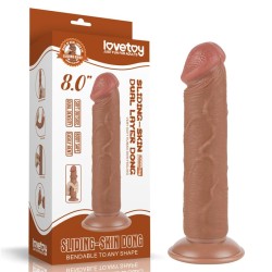 Dildo Sliding Skin 8 Marrón