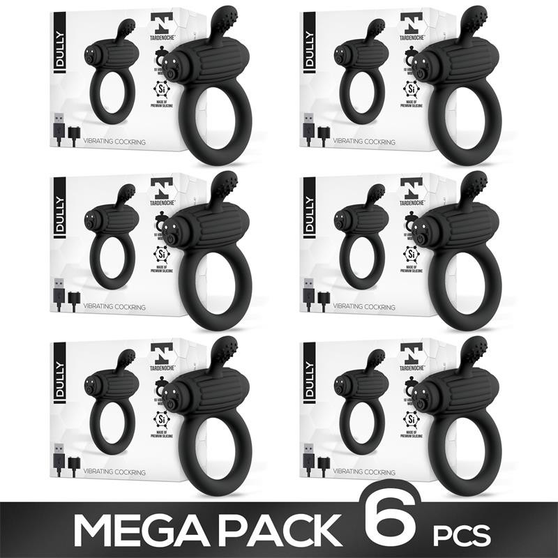 Pack de 6 Dully Anillo Vibrador con USB Magnético Silicona