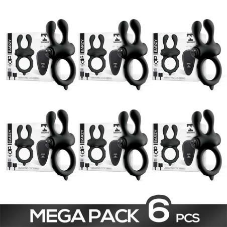 Pack de 6 Earzy Anillo Vibrador con Control Remoto USB Magnético Silicona