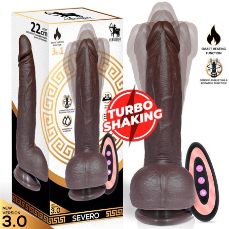 Severo Dildo Realista Turbo Shaking Thrusting, Rotación 360º Control Remoto Efecto Calor