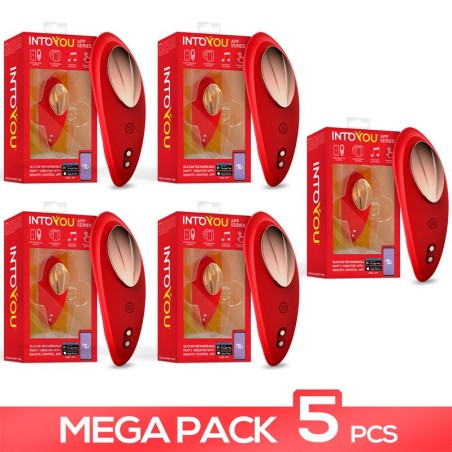 Pack 5 Vibrador de Braguita con APP Rojo