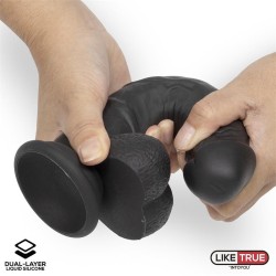 Dildo Realista Silicona Líquida Dual Layer 8 Negra