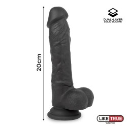 Dildo Realista Silicona Líquida Dual Layer 8 Negra