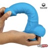 Dildo Realista Silicona Líquida Dual Layer 8 Azul