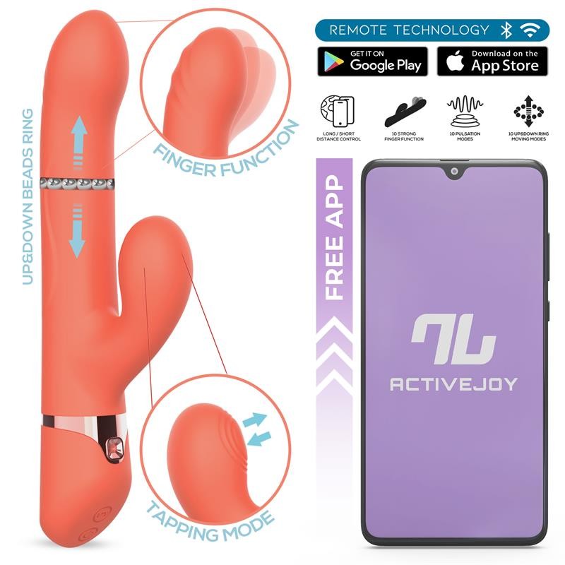 Mindy Vibrador con Anillo de Bolas Up and Down, Finger y Pulsación con APP