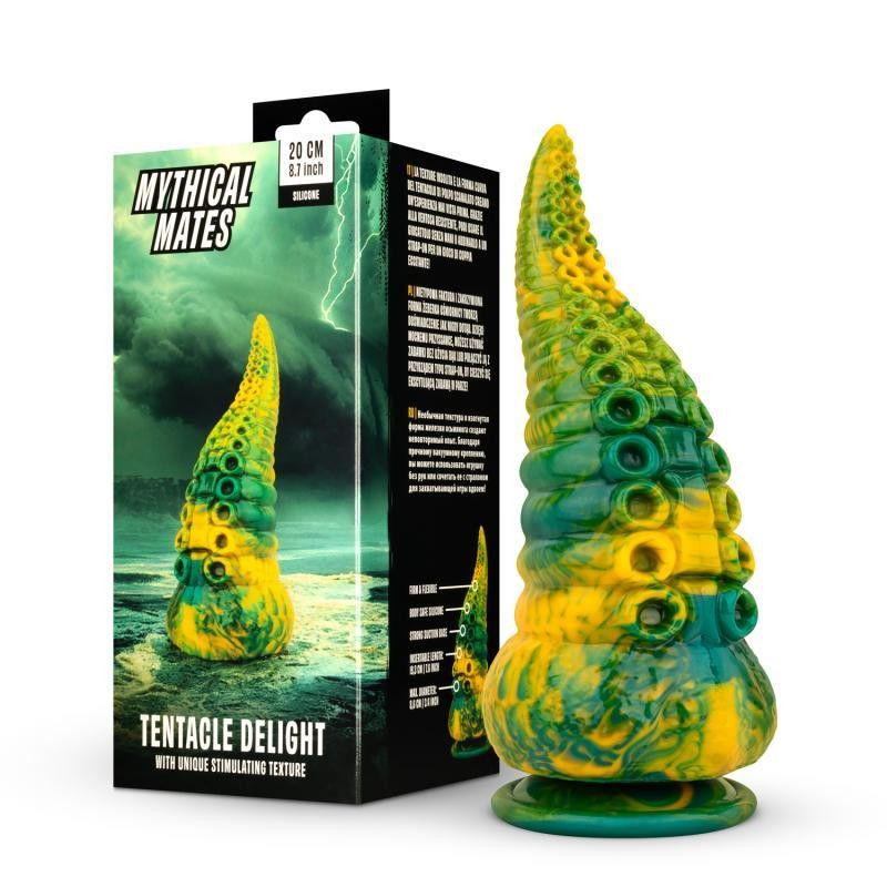 Dildo Tentacle Delight Verde y Amarillo 22.4 cm - 8.8