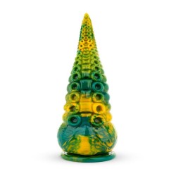 Dildo Tentacle Delight Verde y Amarillo 22.4 cm - 8.8